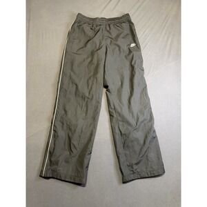 Nike Pants Swoosh M Black Joggers Windbreaker Nylon Track Sweatpants Zip Ankle